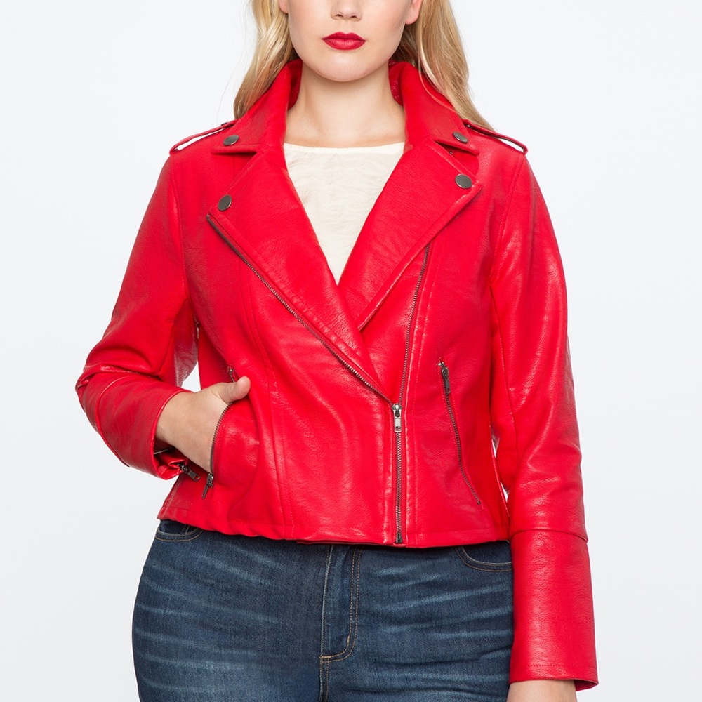 Eloquii Red Moto Jacket